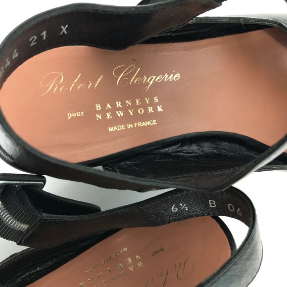 Robert Clergerie Black Leather Platform Sandals - Picture 6 of 7